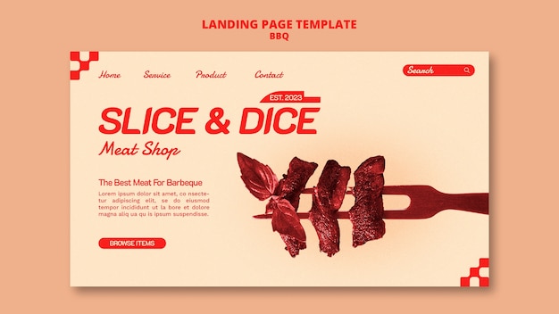 Free PSD delicious bbq landing page template