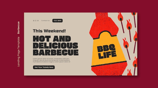 Free PSD delicious bbq landing page template