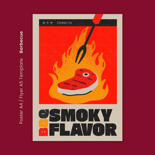 Delicious bbq poster template