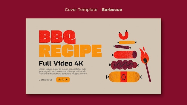 Free PSD delicious bbq youtube cover template