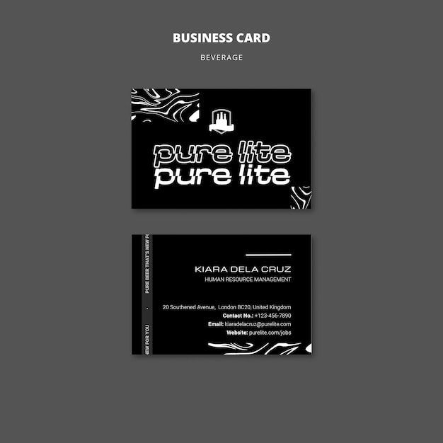 Free PSD delicious beverage business card