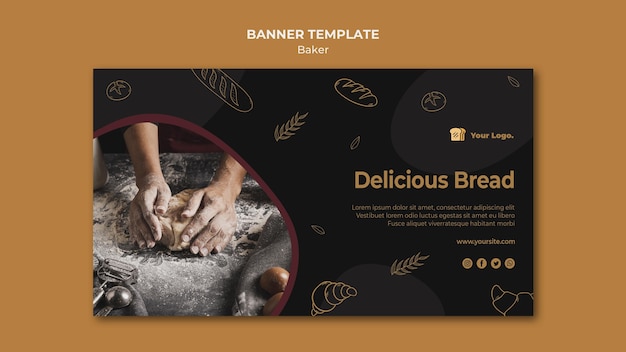 Free PSD delicious bread banner template