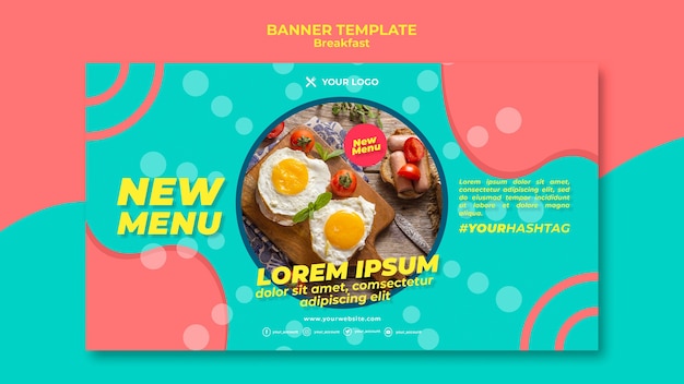 Free PSD delicious breakfast menu banner template