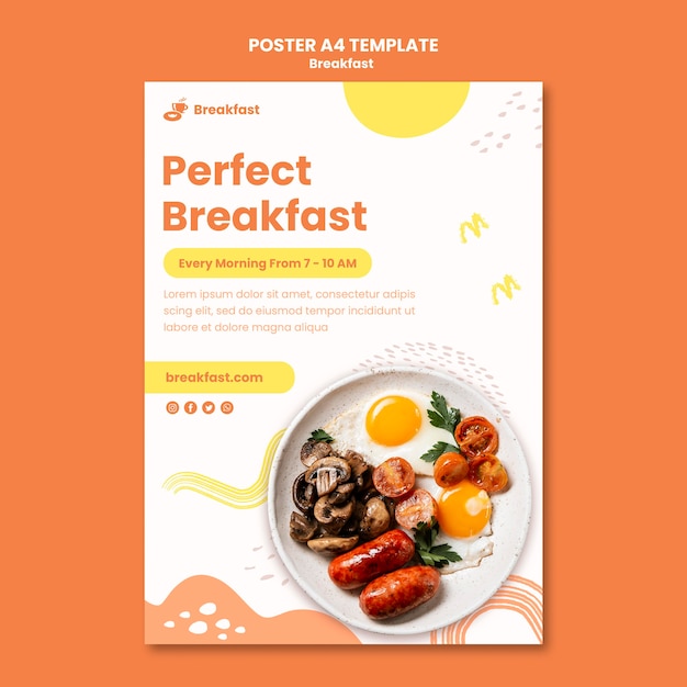 Free PSD delicious breakfast poster template