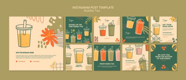 Delicious bubble tea instagram posts