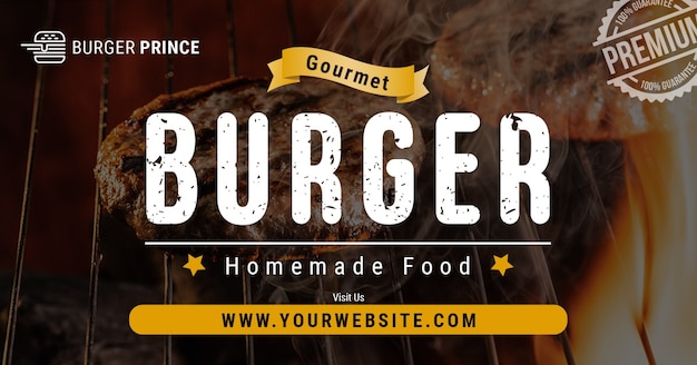 Free PSD delicious burger  facebook template