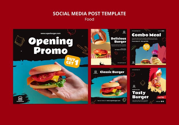 Delicious burger social media post