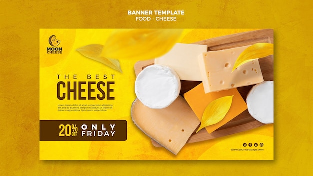 Free PSD delicious cheese banner template