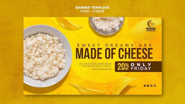 Free PSD delicious cheese horizontal banner