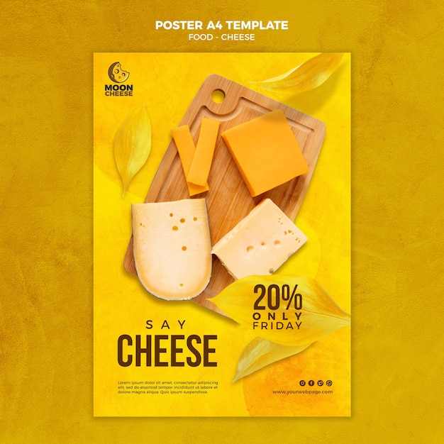 Delicious cheese poster template