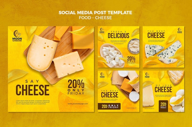 Free PSD delicious cheese social media post template