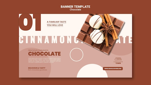 Free PSD delicious chocolate banner template