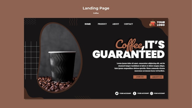 Free PSD delicious coffee web template