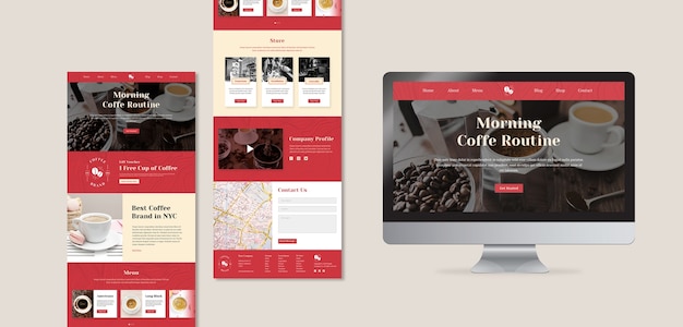 Free PSD delicious coffee web templates