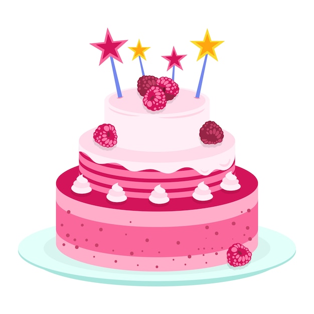 Free PSD delicious decorated birthday cake