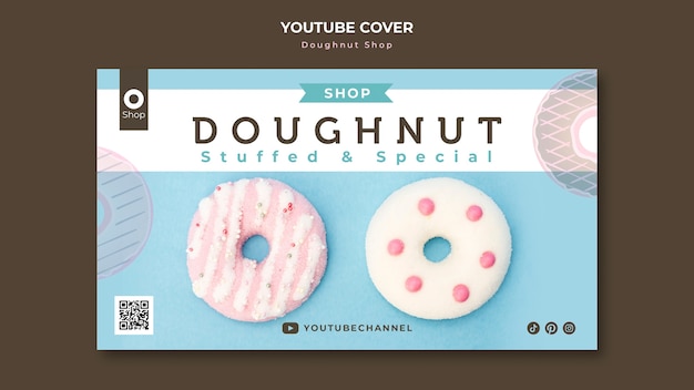 Free PSD delicious doughnut shop youtube cover