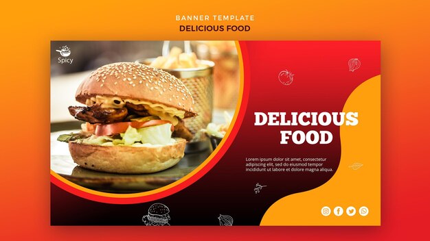 Delicious food banner concept