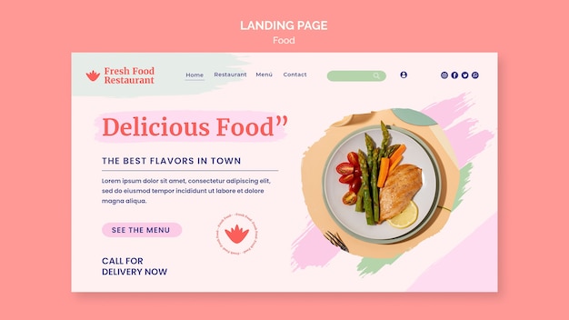 Free PSD delicious food banner template