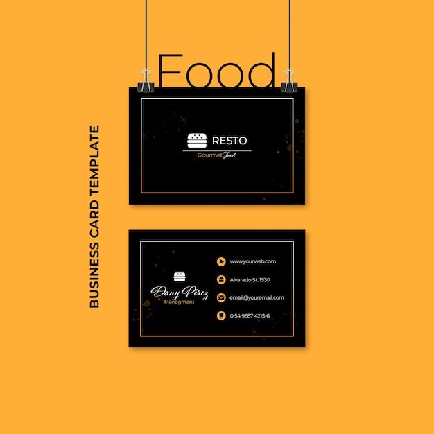 Free PSD delicious food business card template