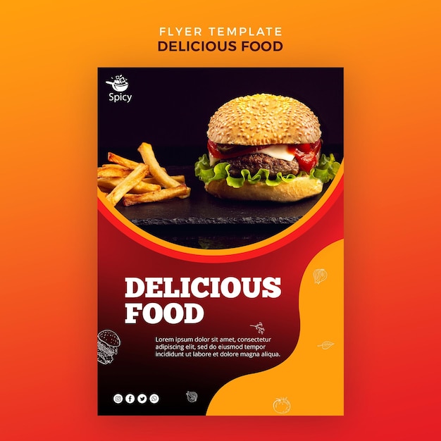 Delicious food flyer  template