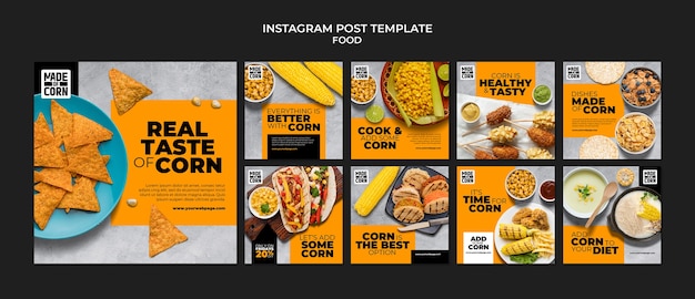 Delicious food instagram posts template