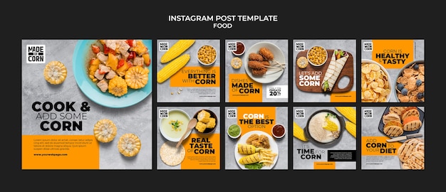 Free PSD delicious food instagram posts template