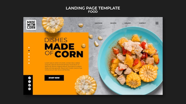 Free PSD delicious food landing page template