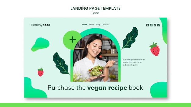 Free PSD delicious food landing page template