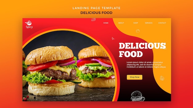 Delicious food landing page