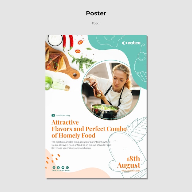 Delicious food poster template