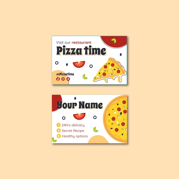 Free PSD delicious food restaurant business card template