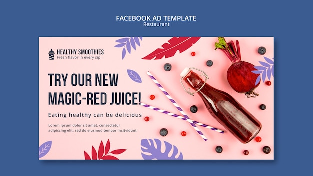 Free PSD delicious food restaurant facebook template