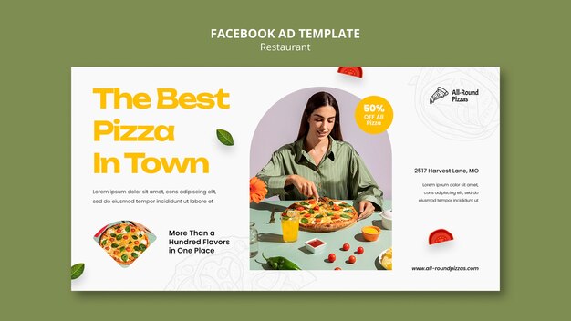 Free PSD delicious food restaurant facebook template