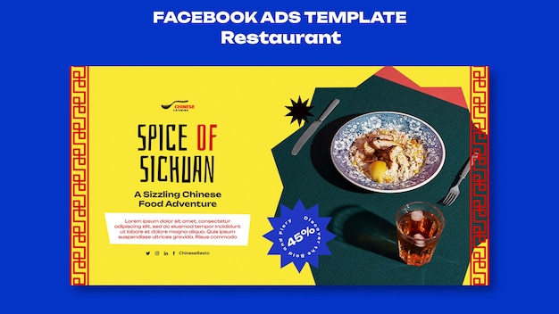 Free PSD delicious food restaurant facebook template