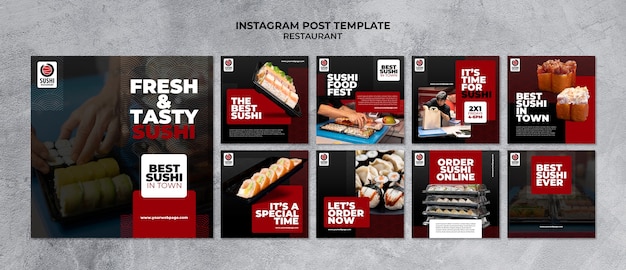 Free PSD delicious food restaurant instagram posts