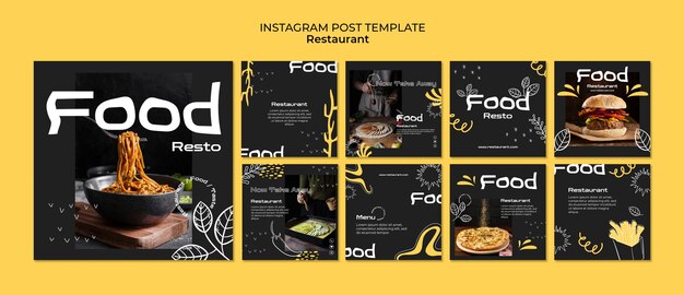 Delicious food restaurant instagram posts