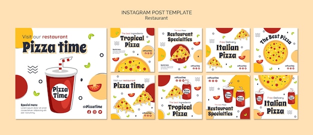 Free PSD delicious food restaurant instagram posts