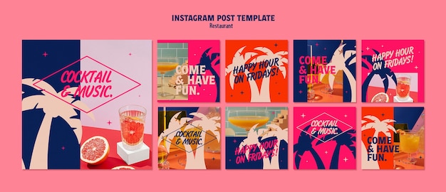 Free PSD delicious food restaurant instagram posts