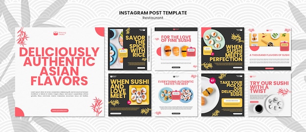 Delicious food restaurant instagram posts