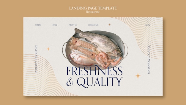 Free PSD delicious food restaurant landing page template