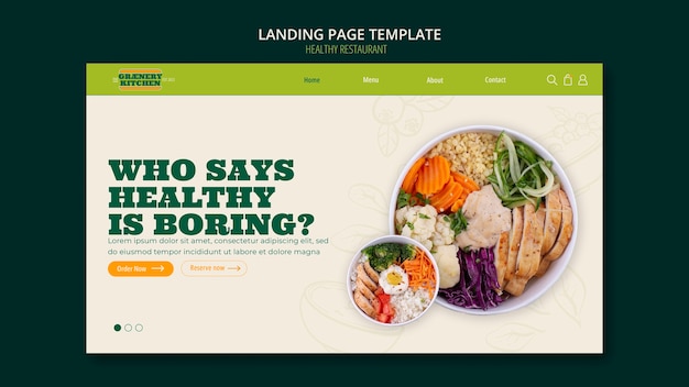 Free PSD delicious food restaurant landing page