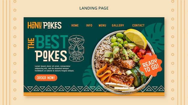 Free PSD delicious food restaurant landing page