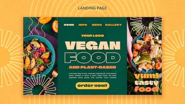 Free PSD delicious food restaurant landing page