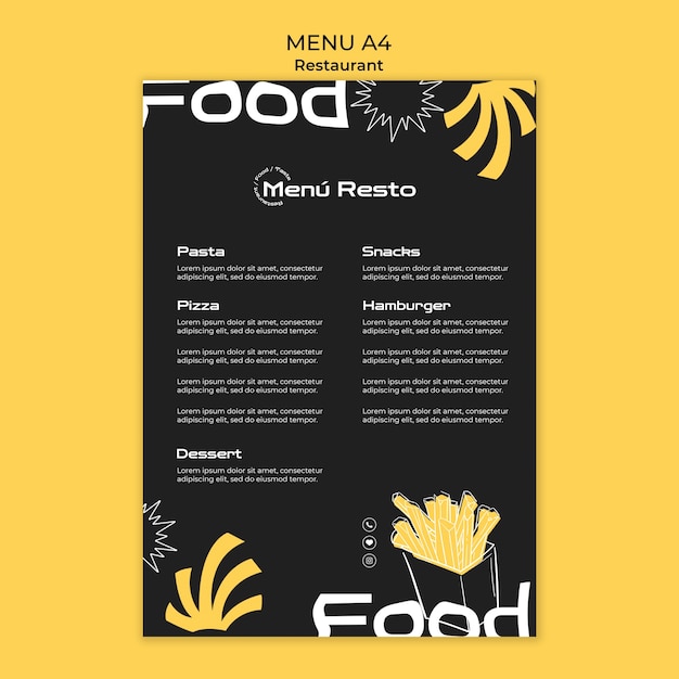 Delicious food restaurant menu template