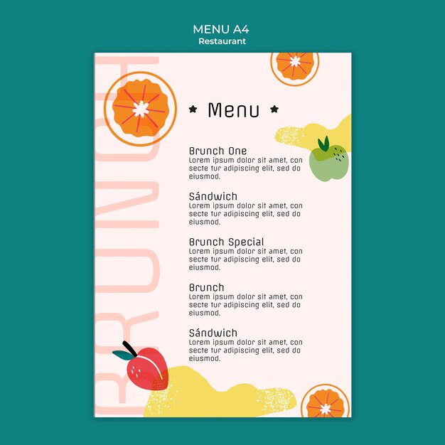 Delicious food restaurant menu template