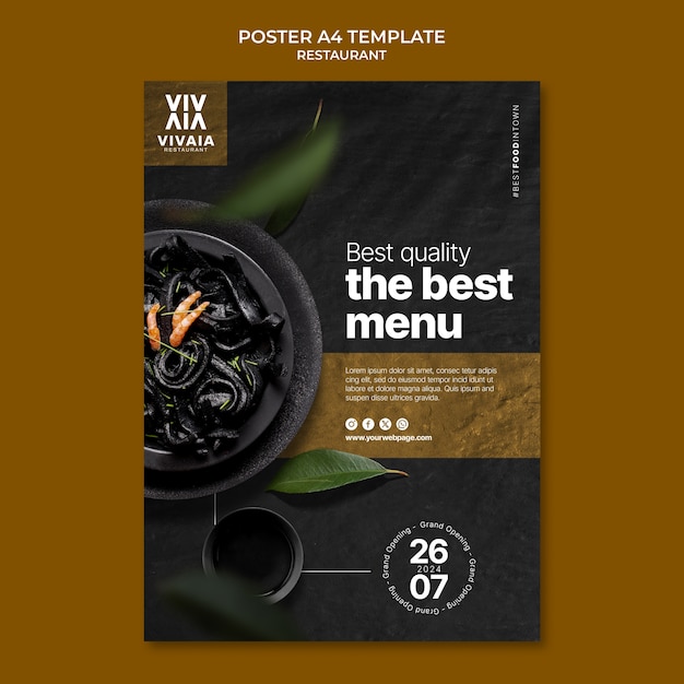 Free PSD delicious food restaurant poster template