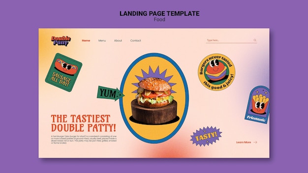 Free PSD delicious food web template