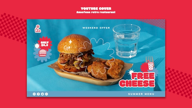 Free PSD delicious food youtube cover template