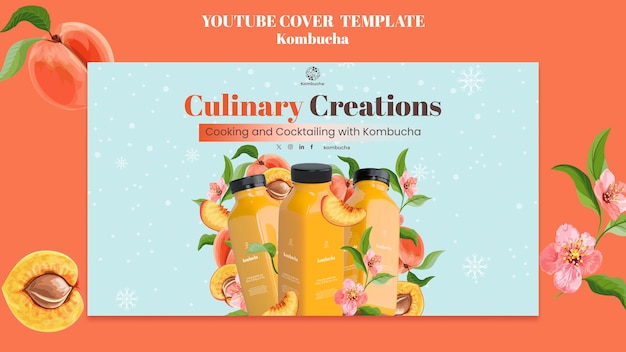 Free PSD delicious kombucha youtube cover