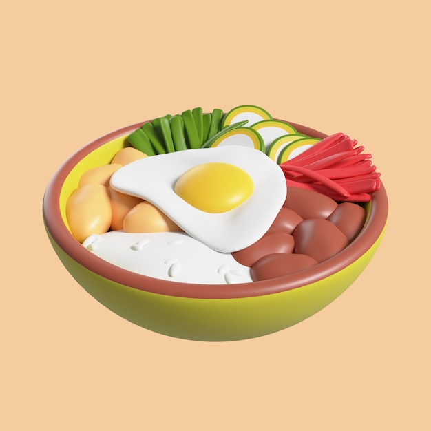 Delicious korean food bowl icon